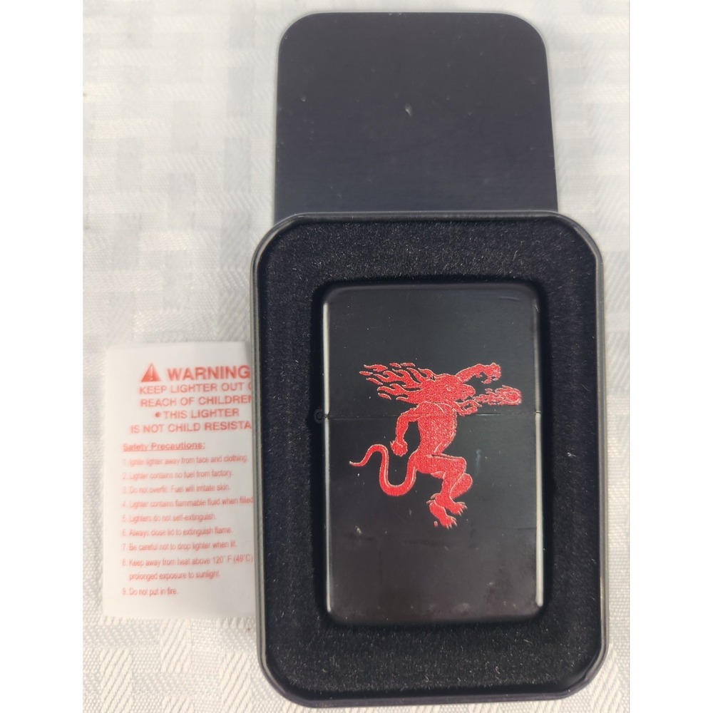 Lighter, Fireball Logo - Black With Red By Star 1 - 1988